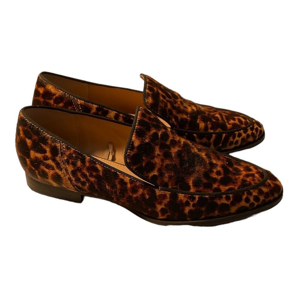 Zara Women’s Cow Furskin Leopard Print Loafers shoes Size 39 - Picture 3 of 13